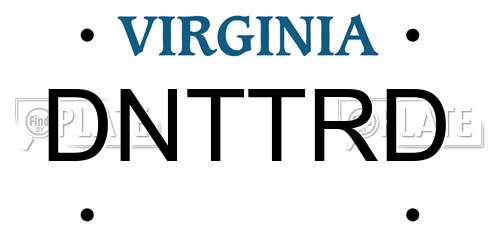 DNTTRD Virginia License Plate