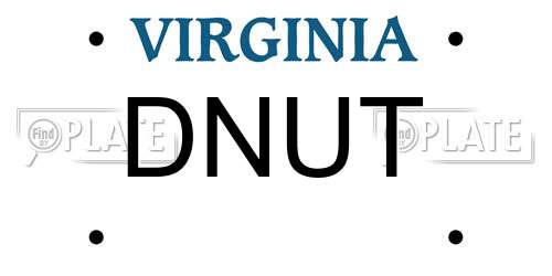 DNUT Virginia License Plate