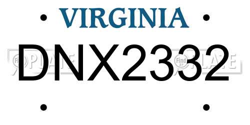 DNX2332 Virginia License Plate