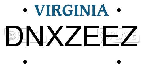 DNXZEEZ Virginia License Plate