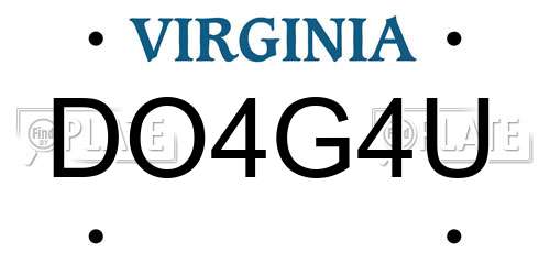 DO4G4U Virginia License Plate