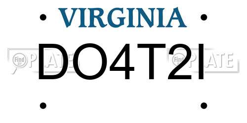 DO4T2I Virginia License Plate