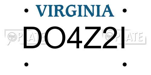 DO4Z2I Virginia License Plate