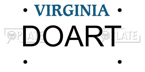 DOART Virginia License Plate
