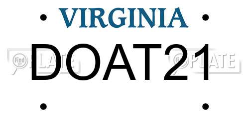 DOAT21 Virginia License Plate