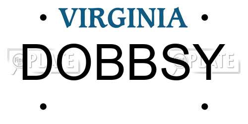 DOBBSY Virginia License Plate