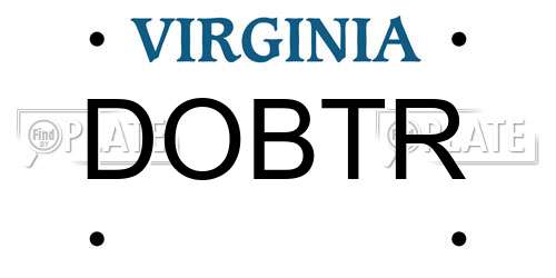 DOBTR Virginia License Plate