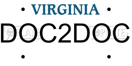 DOC2DOC Virginia License Plate