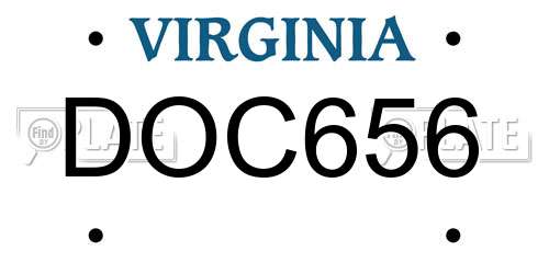 DOC656 Virginia License Plate