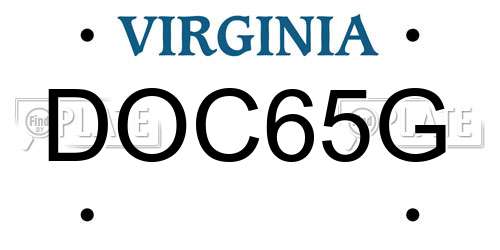 DOC65G Virginia License Plate