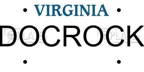DOCROCK Virginia License Plate