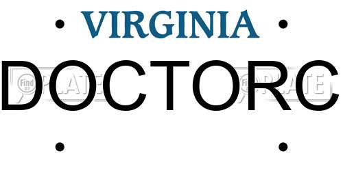 DOCTORC Virginia License Plate