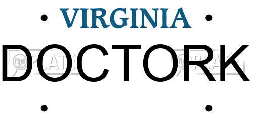 DOCTORK Virginia License Plate