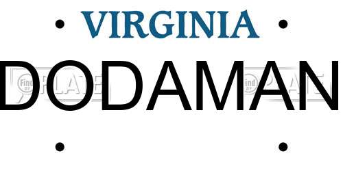 DODAMAN Virginia License Plate