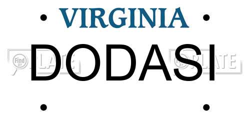 DODASI Virginia License Plate