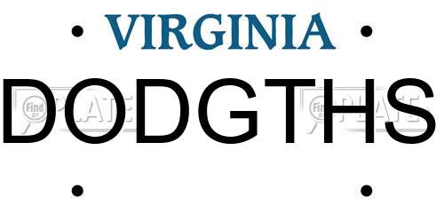 DODGTHS Virginia License Plate