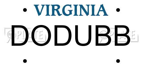 DODUBB Virginia License Plate