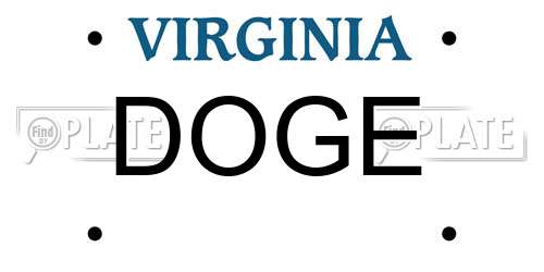 DOGE Virginia License Plate