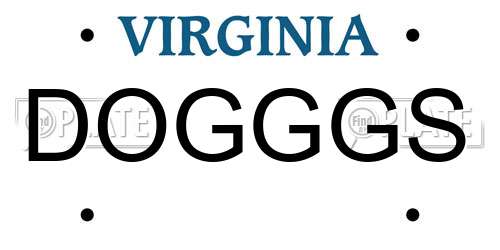DOGGGS Virginia License Plate