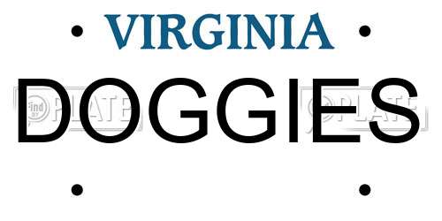DOGGIES Virginia License Plate