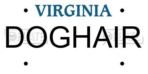 DOGHAIR Virginia License Plate