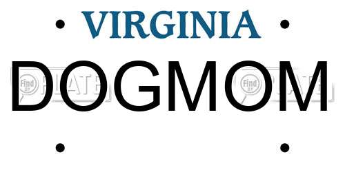 DOGMOM Virginia License Plate