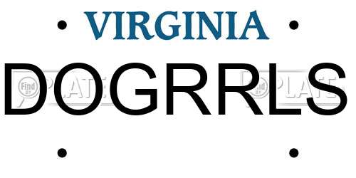 DOGRRLS Virginia License Plate