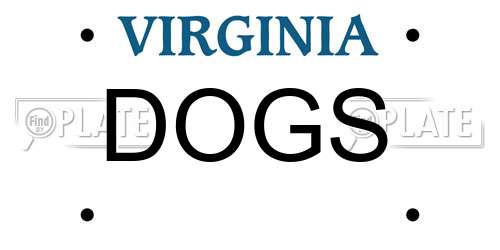 DOGS Virginia License Plate