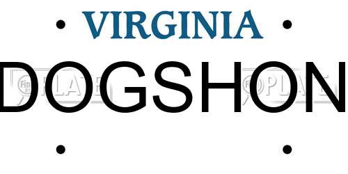 DOGSHON Virginia License Plate