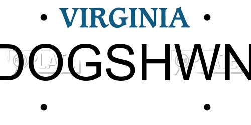 DOGSHWN Virginia License Plate