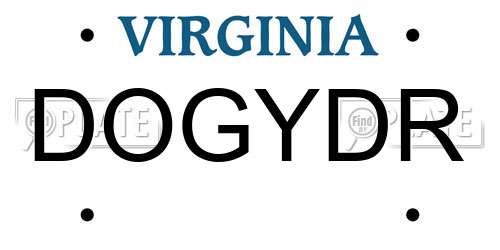DOGYDR Virginia License Plate