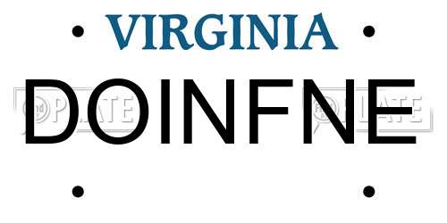 DOINFNE Virginia License Plate