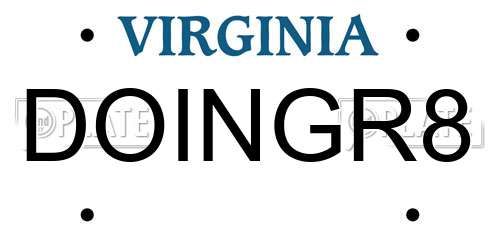DOINGR8 Virginia License Plate