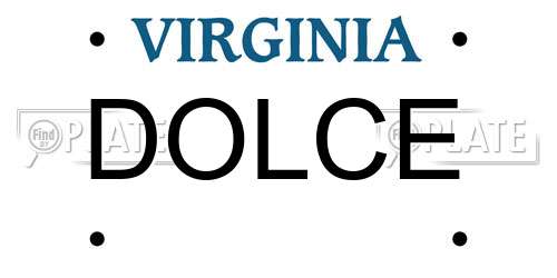 DOLCE Virginia License Plate