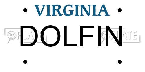 DOLFIN Virginia License Plate