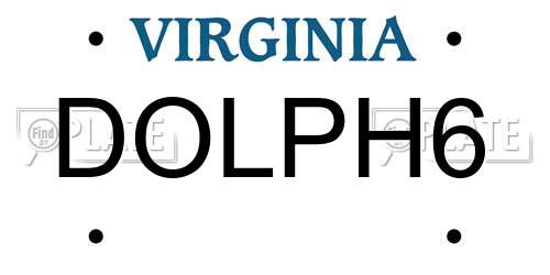 DOLPH6 Virginia License Plate