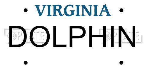 DOLPHIN Virginia License Plate