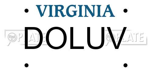 DOLUV Virginia License Plate
