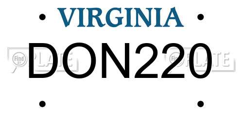 DON220 Virginia License Plate