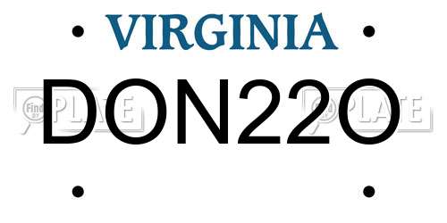 DON22O Virginia License Plate