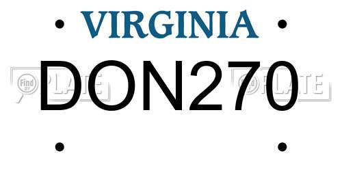 DON270 Virginia License Plate