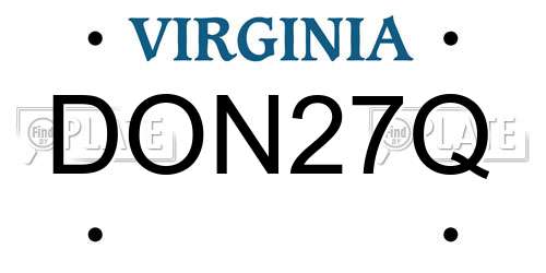 DON27Q Virginia License Plate