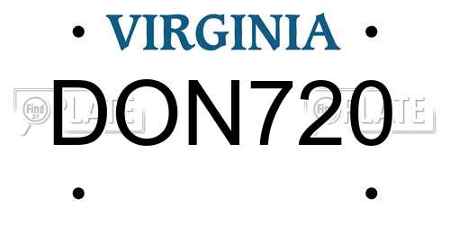 DON720 Virginia License Plate