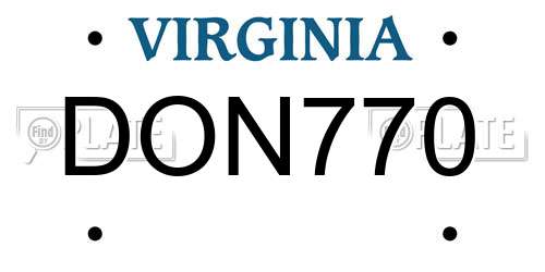 DON770 Virginia License Plate