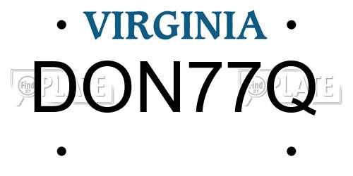 DON77Q Virginia License Plate