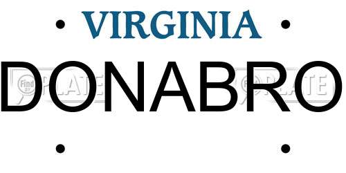 DONABRO Virginia License Plate