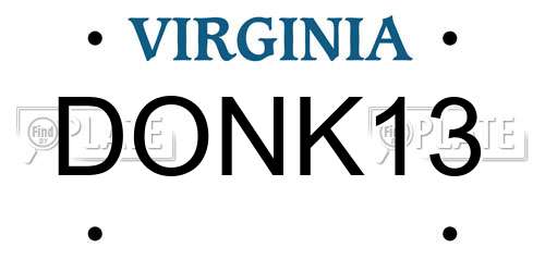 DONK13 Virginia License Plate