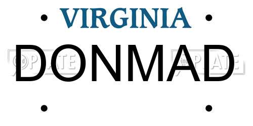 DONMAD Virginia License Plate