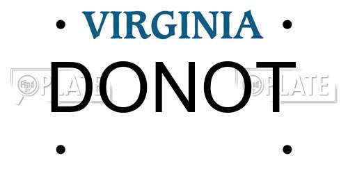 DONOT Virginia License Plate