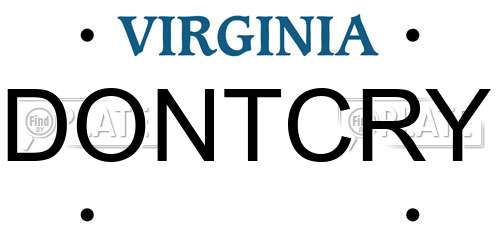 DONTCRY Virginia License Plate